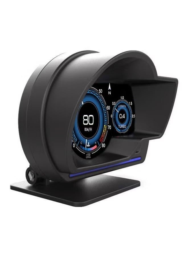 شاشة عرض معلومات السيارة (HUD)، مقياس ذكي OBDⅡ+GPS، عداد سرعة عالي الدقة، أداة تشخيص أعطال السيارة، إزالة رموز أعطال OBD، قيادة آمنة، إنذار تجاوز السرعة، لجميع المركبات (أسود) - Image 3